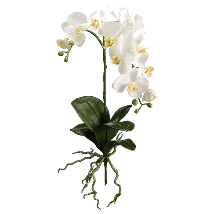 31" Hand-Wrapped Phalaenopsis Orchid Plant Silk Flower Stem -White (Pack of 4) - ZPO145-WH