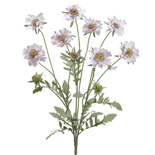 25" Scabiosa Silk Flower Bush -Lavender (pack of 6) - ZSS221-LV/PK