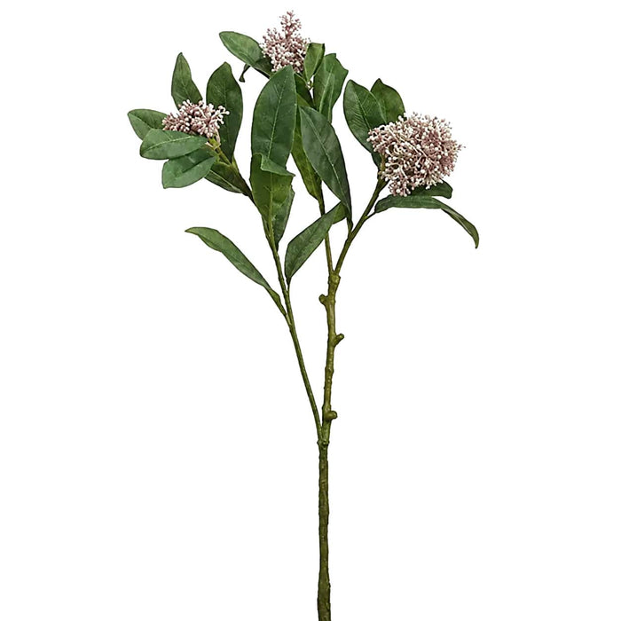 22.5" Artificial Skimmia Flower Stem -Pink (Pack of 12) - ZSS323-PK