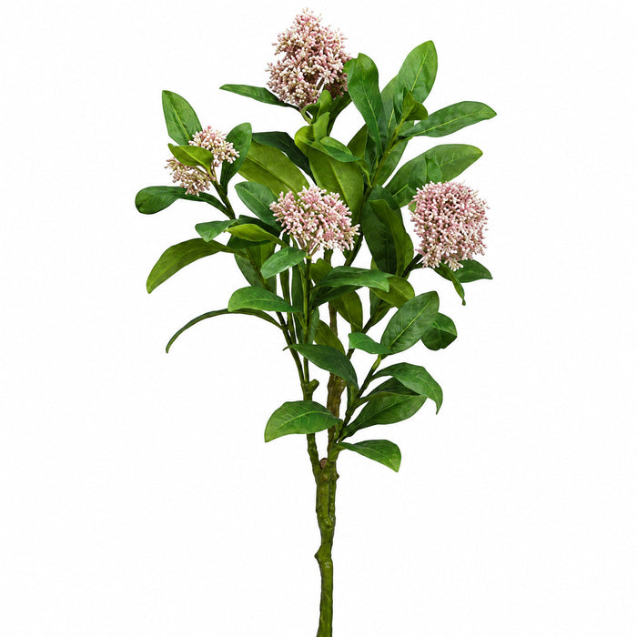 26" Skimmia Silk Flower Stem -Pink (Pack of 12) - ZSS324-PK