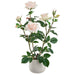 21.6" Rose Silk Flower Arrangement w/Ceramic Vase -Pink - ZSW011-PK