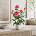 21.6" Rose Silk Flower Arrangement w/Ceramic Vase -Rose - ZSW013-RO