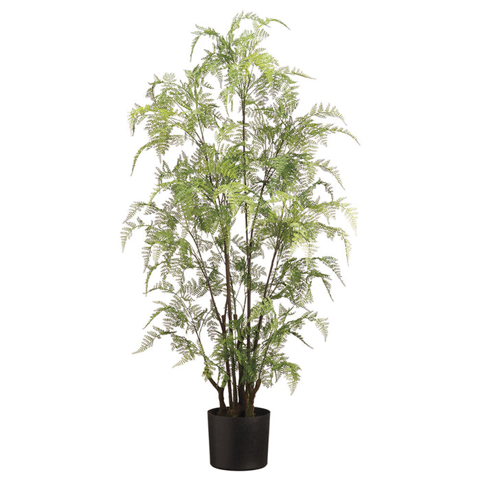 4' Lacy Leather Fern Silk Plant w/Pot -Green - ZSW015-GR