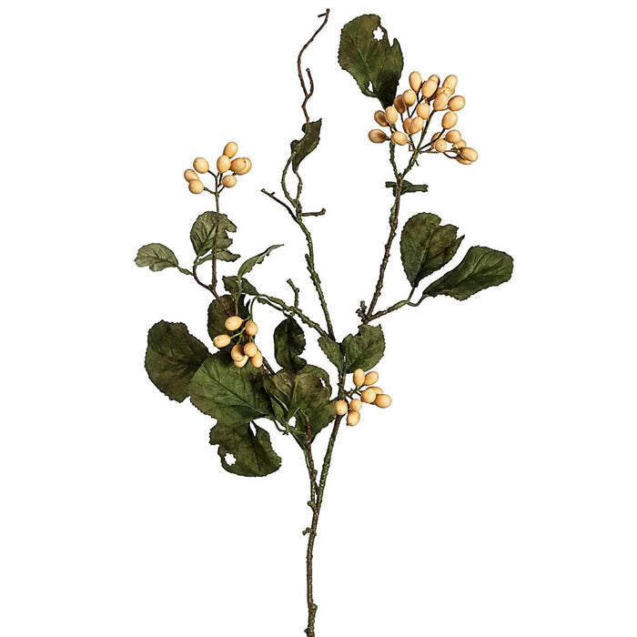 28" Artificial Mountain Berry Stem -Beige (Pack of 6) - ZTB388-BE