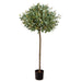 4' Eucalyptus Ball-Shaped Artificial Topiary Tree w/Pot -Frosted Green - ZTE145-GR/FS