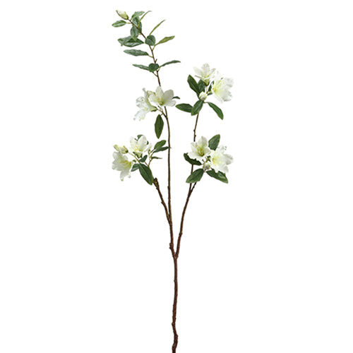 40" Azalea Silk Flower Stem -Cream/Green (Pack of 12) - ZZA826-CR/GR