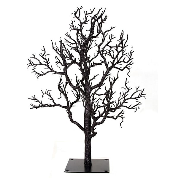 30"Hx18"W Glittered Artificial Twig Tree w/Stand -Black (pack of 2) - A100090