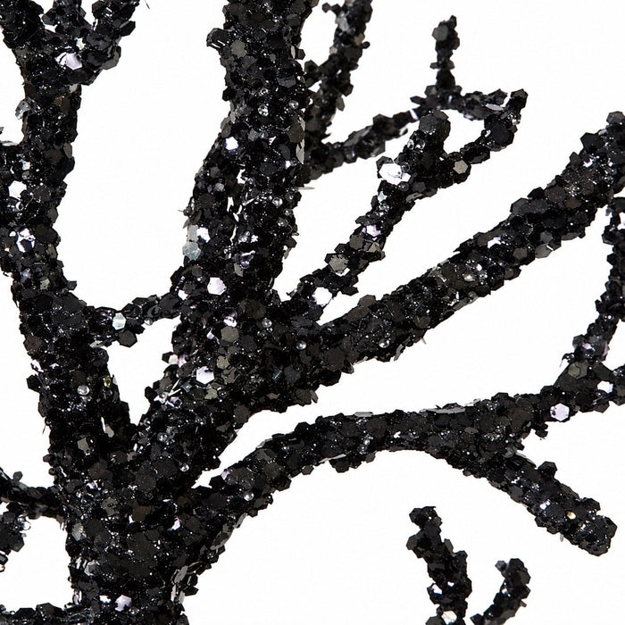 39"Hx16"W Glittered Artificial Tree Statue w/Stand -Black - A100500