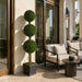 5' Outdoor UV-Proof Artificial Boxwood Triple Ball-Shaped Topiary Tree w/Pot -Green - A117000
