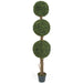 5' UV-Proof Outdoor Artificial Boxwood Triple Ball-Shaped Topiary Tree -Green w/Pot - A117000