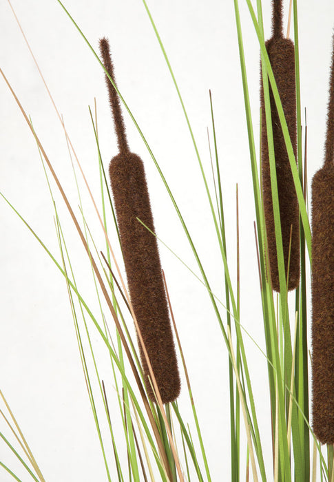 4' IFR PVC Cattail Grass Artificial Plant w/Pot -Brown/Green (pack of 2) - A130610