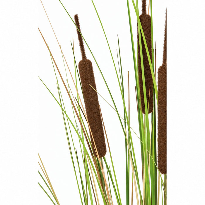 4' IFR PVC Cattail Grass Artificial Plant w/Pot -Brown/Green (Pack of 2) - A130610