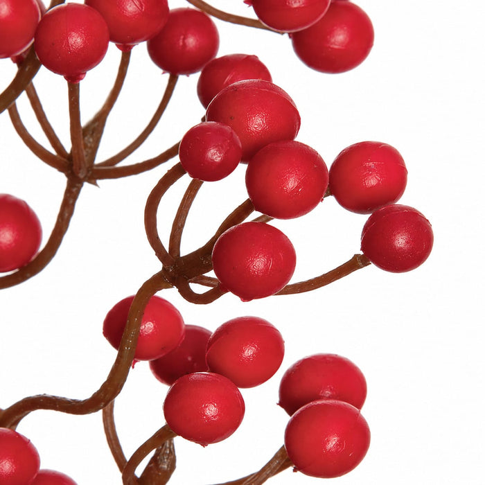 25" Lacquered Ilex Berry Artificial Stem -2 Tone Red (Pack of 24) - A132056