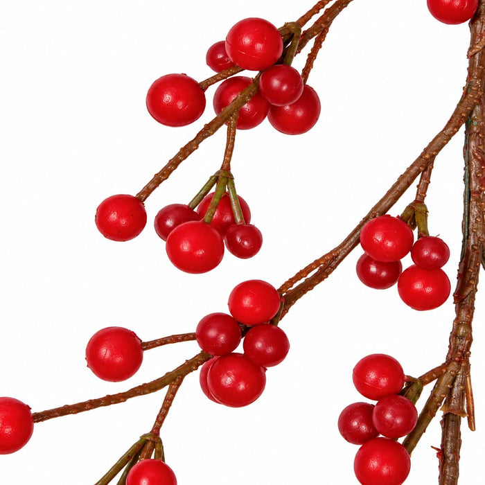 6' Lacquered Ilex Berry Artificial Garland -Red (Pack of 6) - A132060