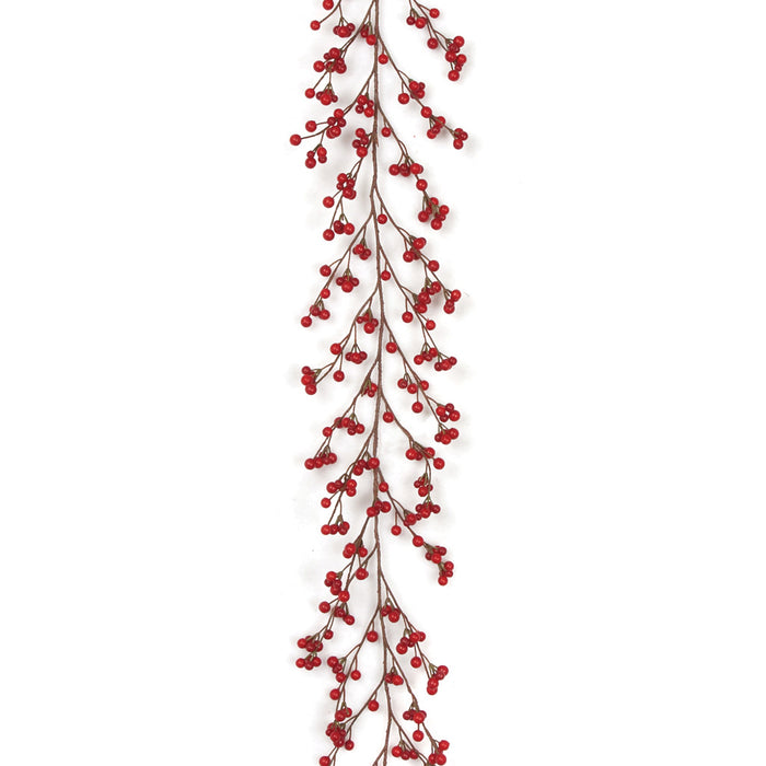 6' Lacquered Ilex Berry Artificial Garland -Red (Pack of 6) - A132060
