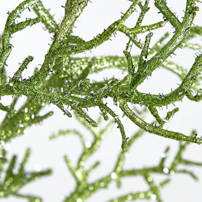32"Hx24"W Glittered Artificial Twig Tree w/Stand -Sage Green (Pack of 2) - A132090