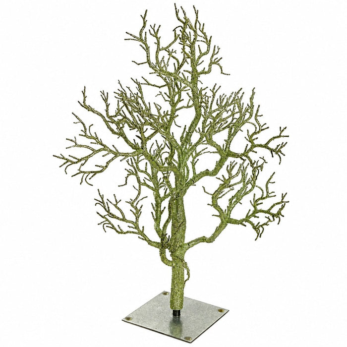 32"Hx24"W Glittered Artificial Twig Tree w/Stand -Sage Green (Pack of 2) - A132090