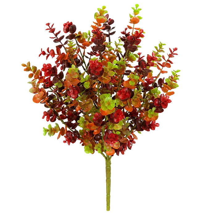 21" Outdoor UV-Proof Artificial Eucalyptus Plant -Burgundy/Rust (Pack of 6) - A-144000