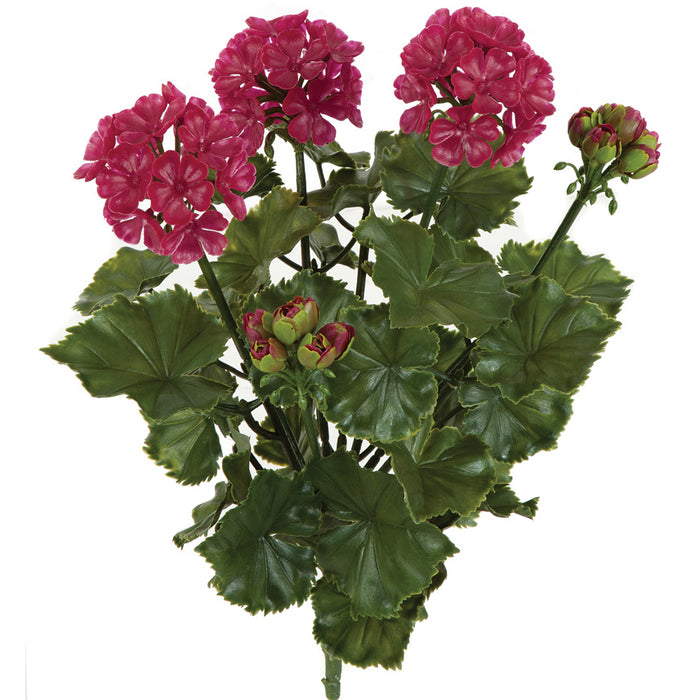 17" UV-Proof Outdoor Artificial Geranium Flower Bush -Wine/Red (pack of 6) - A14410-0WI/RE