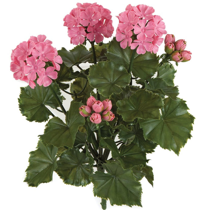 17" UV-Proof Outdoor Artificial Geranium Flower Bush -Pink (pack of 6) - A14410-6PK