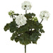 17" UV-Proof Outdoor Artificial Geranium Flower Bush -White (pack of 6) - A14410-8WH