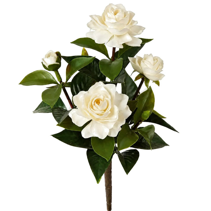 14" Outdoor UV-Proof Artificial Gardenia Flower Bush -White (Pack of 6) - A144115