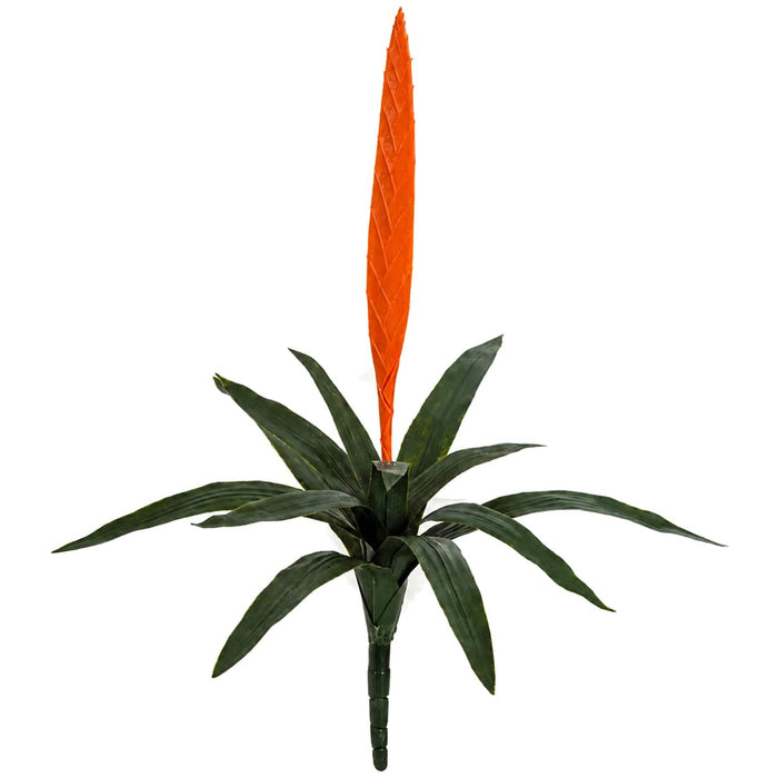 27" Outdoor UV-Proof Artificial Vriesea Splendens Bromeliad Plant Flower Bush -Orange (Pack of 4) - A-144132