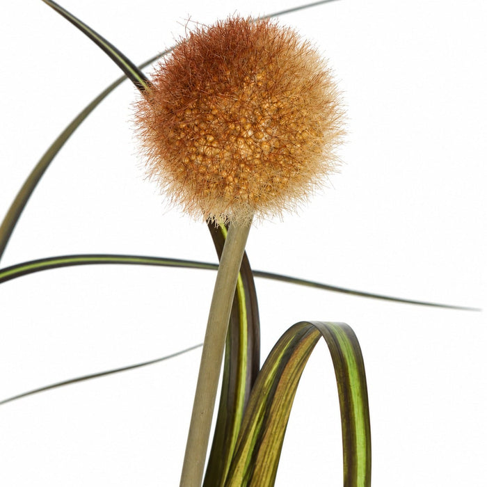 42" IFR PVC Onion Grass & Pomp Balls Artificial Plant w/Pot -Brown/Olive Green (Pack of 4) - A150480