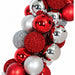 6'Lx8"W Plastic Mixed Ball Artificial Garland -Red/Silver - A151903