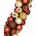 6'Lx8"W Plastic Mixed Ball Artificial Garland -Copper/Gold/Brown - A151906