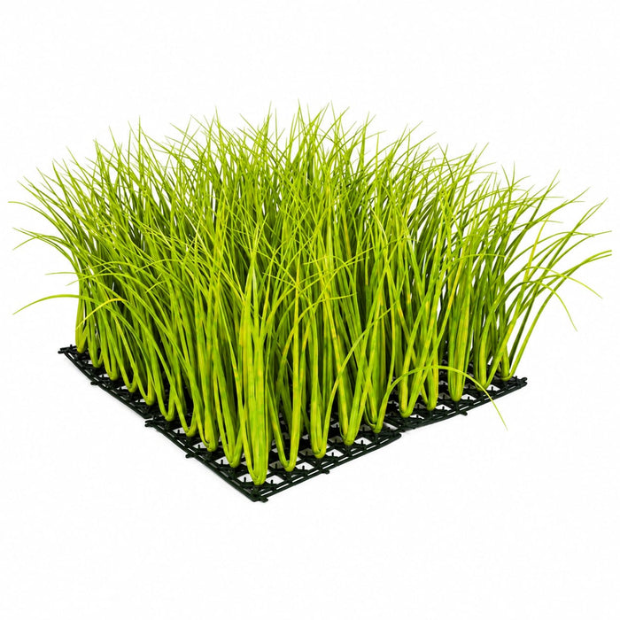 20"x20"x14" Outdoor UV-Proof Artificial Meadow Grass Mat -Green/Yellow (Pack of 2) - A152267