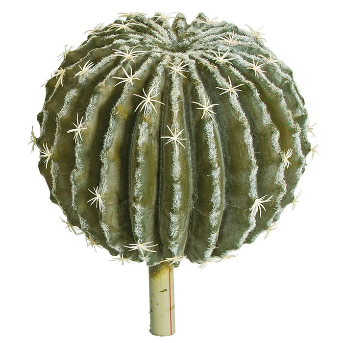12.5"Hx10"W Plastic Barrel Cactus Artificial Stem -Gray/Green (pack of 2) - A161575