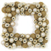 24" Artificial Mixed Plastic Ball Square-Shaped Hanging Wreath -Gold - A170765
