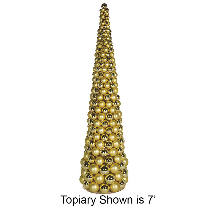 10' Matte & Reflective Ball Cone-Shaped Topiary -Gold - A171826