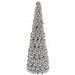 36" Matte & Reflective Ball Cone-Shaped Topiary -Silver - A171836