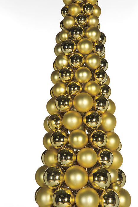 5' Matte & Reflective Ball Cone-Shaped Topiary -Gold - A171844