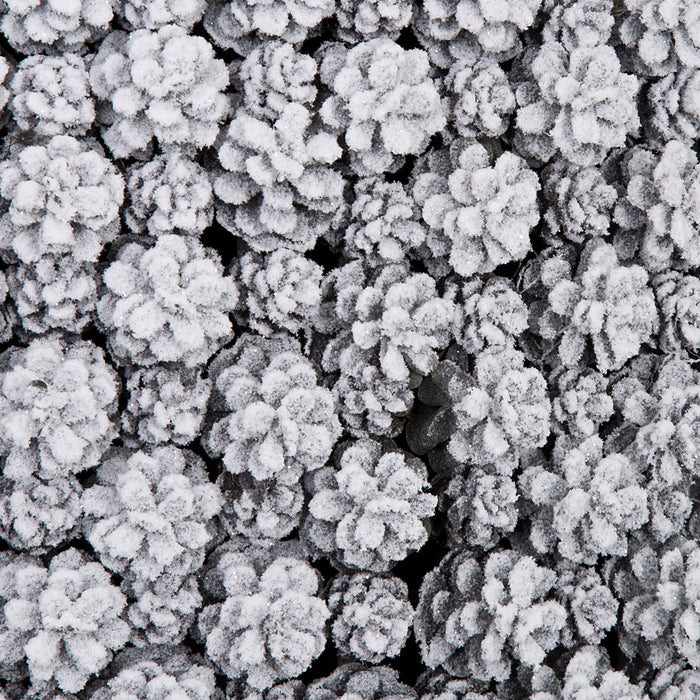 9.75"x9.75"x1.5" Flocked & Glittered Pinecone Artificial Mat -Brown/White (Pack of 6) - A173375