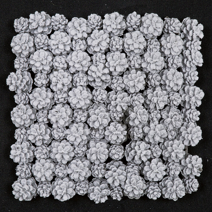 9.75"x9.75"x1.5" Flocked & Glittered Pinecone Artificial Mat -Brown/White (Pack of 6) - A173375