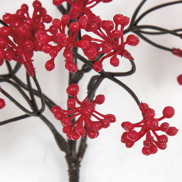 16" Outdoor Water Resistant Artificial Mini Berry Cluster Stem -Red (pack of 24) - A182530