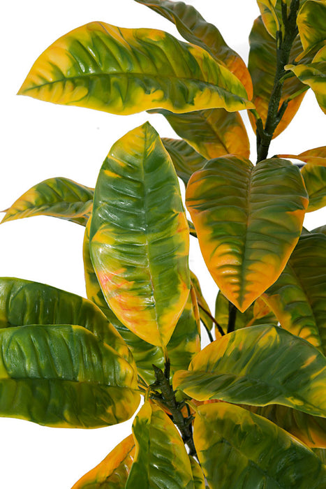 34" UV-Proof Outdoor Artificial Croton Plant -Yellow/Green (pack of 2) - A184020