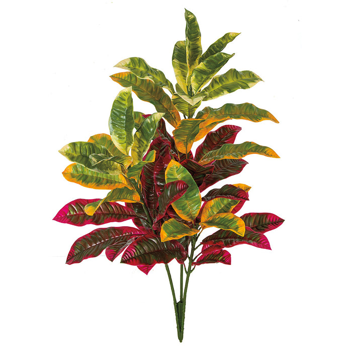 34" UV-Proof Outdoor Artificial Croton Plant -Red/Green - A184025