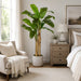 6' Soft-Touch Silk Banana Double Trunk Plant w/Pot -Green - A195870