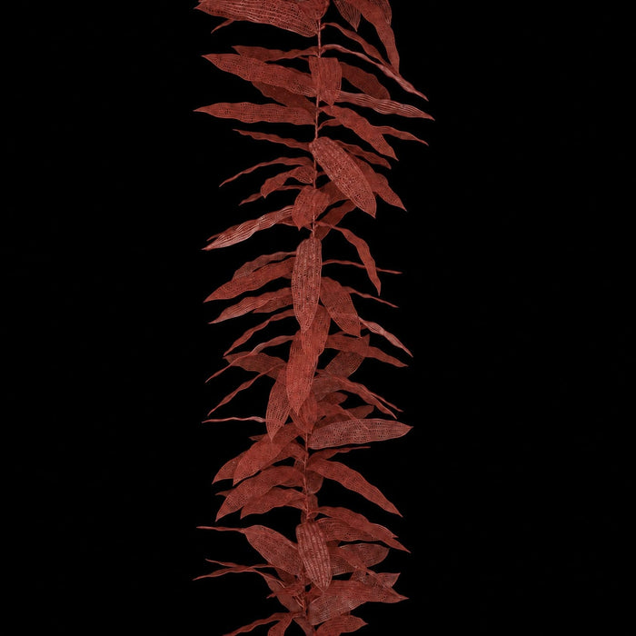 9' Outdoor UV-Proof Artificial Lace Leaf Garland -Rust/Red (Pack of 2) - A330R/RD