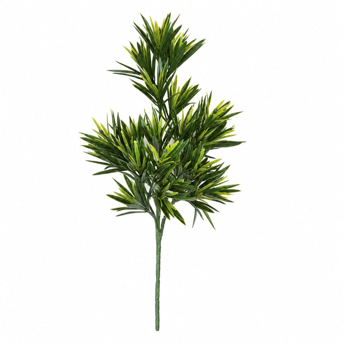 14" Outdoor UV-Proof IFR Artificial Podocarpus Stem -Green (Pack of 12) - AR333