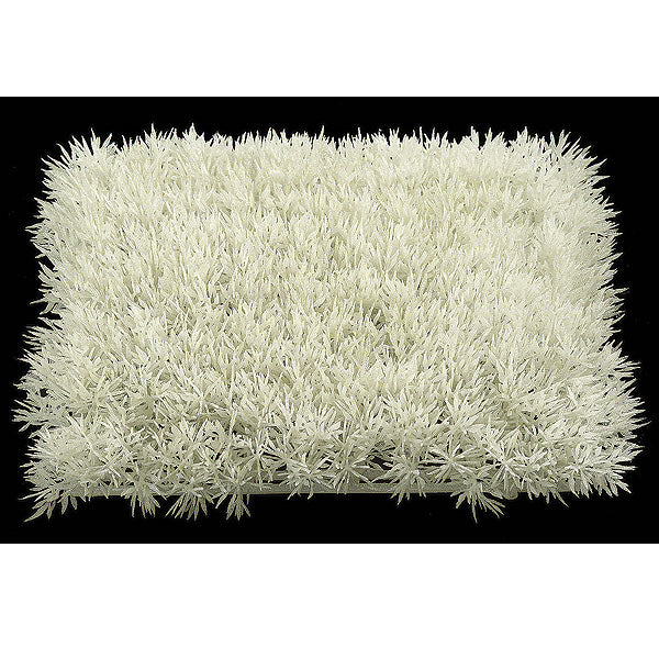10"Wx10"L Iridescent Glittered Grass Artificial Mat -White (pack of 6) - A5070