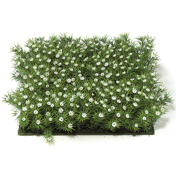 10"x10"x2.5" Grass & Gypso Artificial Flower Mat -White (pack of 6) - A580