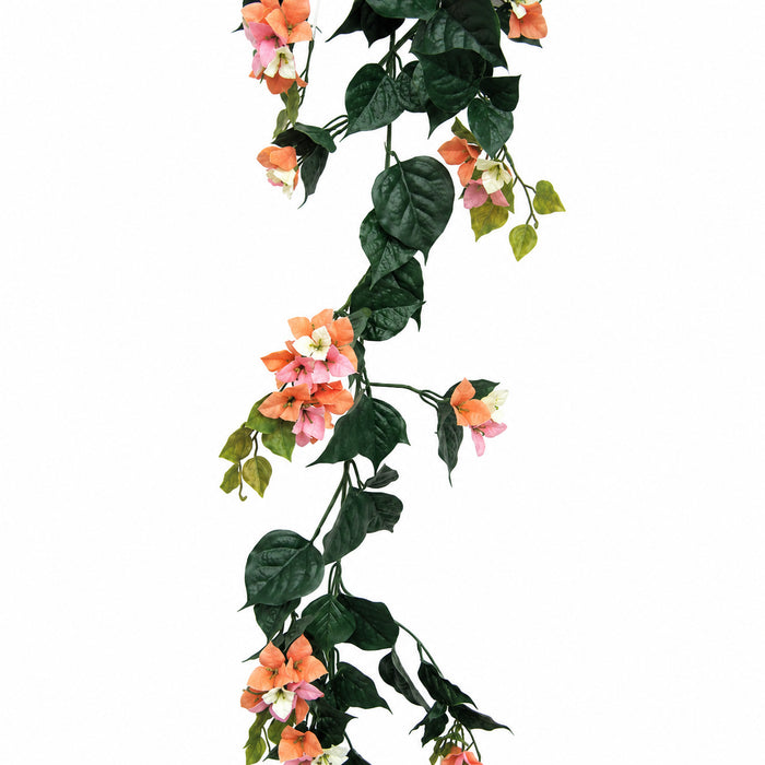 9'6" Outdoor UV-Proof Artificial Bougainvillea Garland -Pink/Cream (Pack of 4) - A-62021