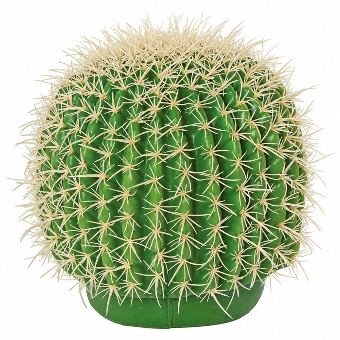 8" Plastic Barrel Cactus Artificial Stem w/Light Needles -Green (Pack of 6) - A651