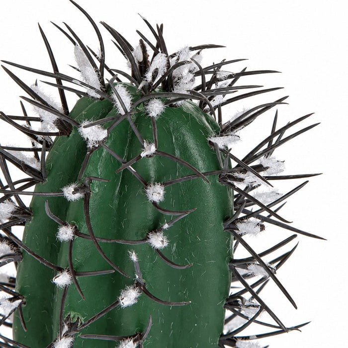10" Artificial Saguaro Column Cactus Stem w/White Flock Needles -Green/White (Pack of 12) - A681