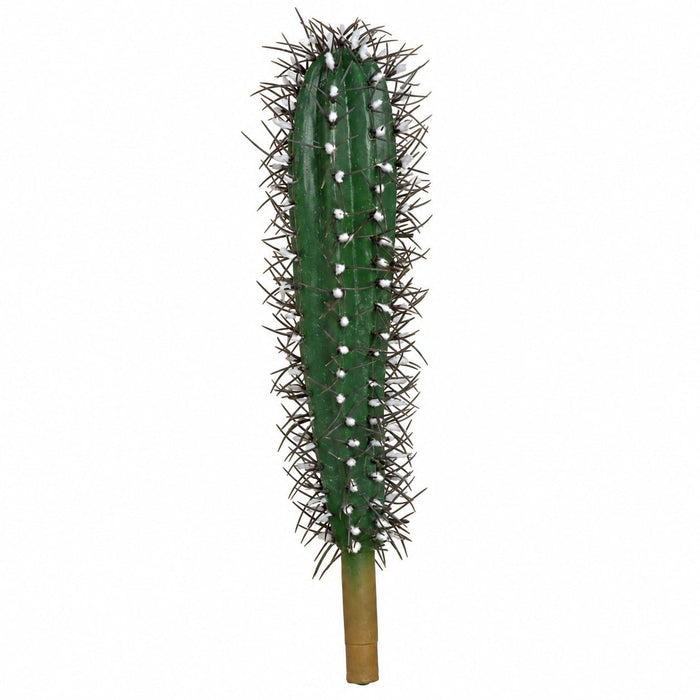 10" Artificial Saguaro Column Cactus Stem w/White Flock Needles -Green/White (Pack of 12) - A681